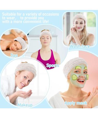 Sibba 1 Piece Spa Headband For Washing Face Wash Makeup Sports Shower Wide Hair Band Headpiece Puffy Fuzzy Fluffy Cloth Head Hairband Wristband Facial Beauty Wrap Women Girls (White) - Buy Online on GoSupps.com