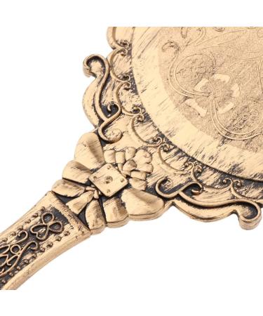 Ogquaton Vintage Compact Decorative Hand Mirror - Antique Gold 250x115mm | Hand Held Travel Mirror - Practical and Popular - Buy Online on GoSupps.com