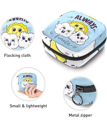 Always Smile Funny Emoticon Tampon Storage Pocket | Portable Feminine Product Organizer | Multicolored Wallet Holder - 4.7x6.6 in - Buy Online on GoSupps.com