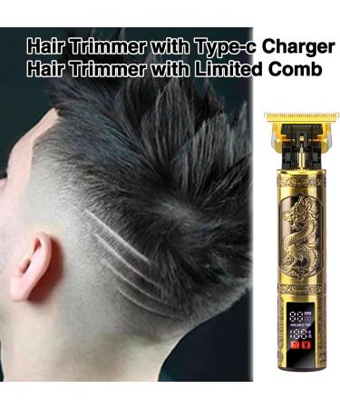 YOXIER Convenient Charging Hair Trimmer with Type-c Charger 1 Set Electric Digital Display Dragon Phoenix Long-lasting Battery Limited Bronze Coffee - Buy Online on GoSupps.com