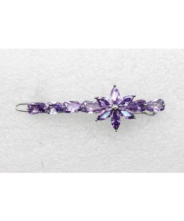 Faship Purple CZ Crystal Floral Hair Clip - Stunning Hair Accessory - Buy Online on GoSupps.com
