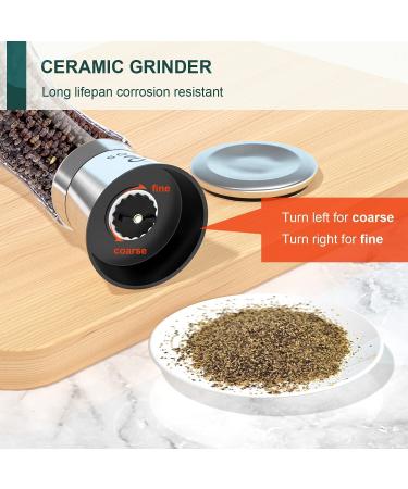 Soeos Salt and Pepper Grinder Set  Organic Whole Black Peppercorns  3.5oz (100g)  Himalayan Pink Salt  8oz (230g). USDA Organic Black Pepper  Non-GMO  Kosher Certified  Adjustable Coarseness Organic Whole Black Peppercorns - Buy Online on GoSupps.com