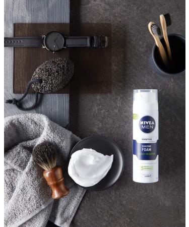 NIVEA MEN Sensitive Shaving Foam 200ml - Pack of 6 | Buy Internationally - Fast Shipping - Buy Online on GoSupps.com