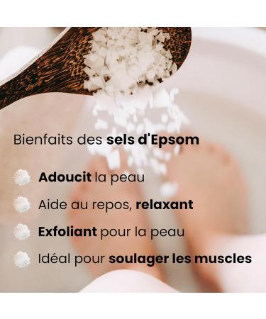 Organic Magnesium Epsom Salt - Bath Salts and Tired Legs Calluses Muscle Recovery Relaxation Magnesium Skin Recharge Exfoliating Detox and Vitality Plant Care 250g - Buy Online on GoSupps.com