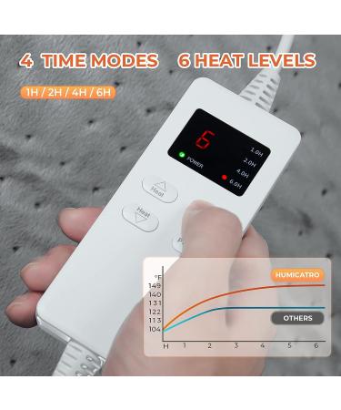 Electric Heated Foot Warmer Pad | 4 Timer & 6 Heat Settings | Detachable & Washable | for Men and Women | 13x12x9 Grey - Buy Online on GoSupps.com