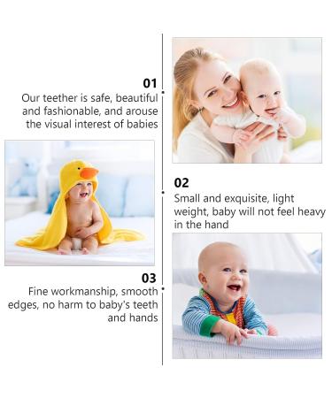 Organic Silicone Baby Teething Toy Bracelet Set - Healifty Beaded Rings & Wooden Shapes x2 - Beige 8x8cm - Buy Online on GoSupps.com
