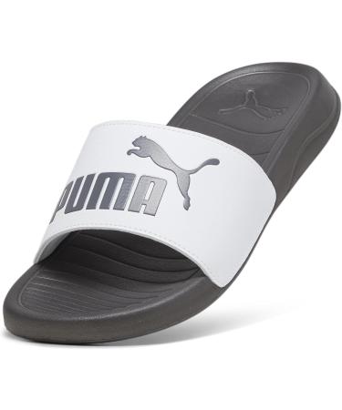 Buy PUMA Unisex Popcat 20 Slide Sandals - 44.5 EU - Puma White Dark Coal | International Shipping Available - Buy Online on GoSupps.com