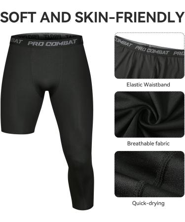3 Pack Men's Compression Basketball 3/4 Leggings - White Small - Buy Online on GoSupps.com