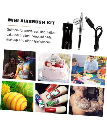 EXCEART 1 Set Airbrush Set Car Air Compressor Mini Nail Decorations for Nail Art Car Kit Nail Art Makeup Air Brush Car Decoration Nail Tools Make up Kit Air Pump to Color Black 15.5X10cm - Buy Online on GoSupps.com