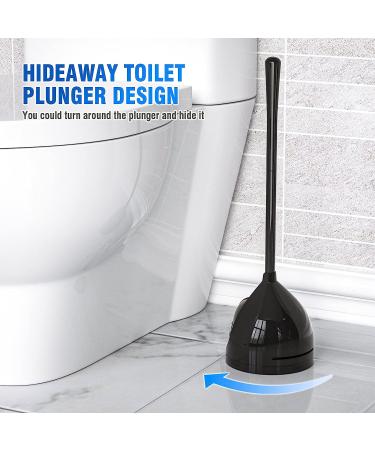 Uptronic All-Angle Toilet Plunger with Holder - Heavy Duty Black Plunger for Bathroom - Buy Online on GoSupps.com