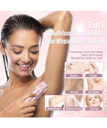 Womens Shaver Double Shaver Electric Womens Hair Clipper Body Trimmer Intimate Shaver Bikini Trimming IPX7 Waterproof WetDry Travel Epilator - Buy Online on GoSupps.com