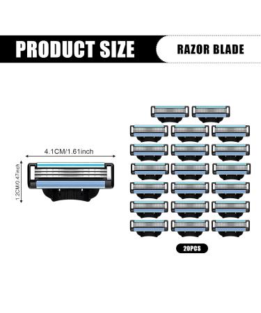 20 Replacement Razor Blades for Wet Razors - Men's Manual Beard Razor Blade Refill Packs - Buy Online on GoSupps.com