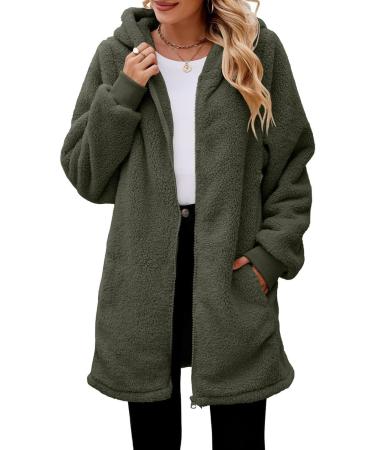 Hanxiulin Fleece Plush Jacket for Women | Warm Zipper Wool Jacket | Long Casual Winter Coat - Buy Online on GoSupps.com