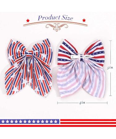 Patriotic 4th of July Hair Bows for Girls - Handmade American Flag Hair Clips for Independence Day - Buy Online on GoSupps.com