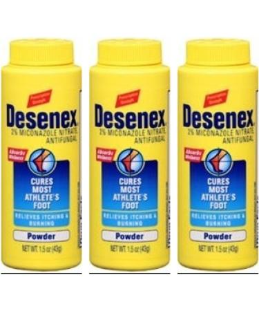 Desenex Foot Powder for Athlete's Foot 1.5 oz Travel Size (Pack of 3)