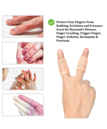 LATEX-FREE Gel Finger Cots (14 PCS) - Breathable Silicone Finger Protectors for Hand Eczema, Cracking, Arthritis, Trigger Finger - Buy Online on GoSupps.com
