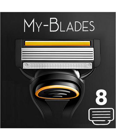 My-Blades 8 Pack 5 Blade Razor Blades Replacement Blades Compatible with Gillette Fusion 5 - Buy Online on GoSupps.com