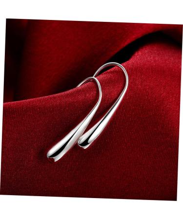 CALLARON 2pcs Gifts for An Anniversary Ladies Earrings Gifts for Her Wife Metallic Earrings Silver Earrings Gift for Wife Girl's Earrings Portable Earrings Simple Accessories Ear Hook Miss Medium Silver - Buy Online on GoSupps.com