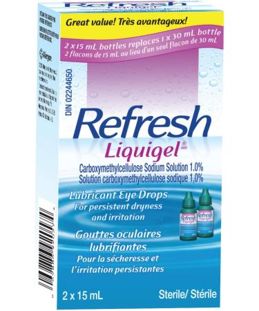 Refresh Liquigel Ophthalmic Solution Lubricant Eye Drops Persistent Dryness and Irritation 2x15ml - Buy Online on GoSupps.com
