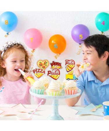 Kids' Pizza Themed Happy Birthday Cupcake Toppers Set of 18 - Perfect for pizza parties baby shower parties and birthday party decorations for boys and girls - SugarGera - Buy Online on GoSupps.com
