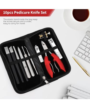 Segbeauty Manicure & Pedicure Set - 10 Piece Professional Nail Care Kit for at Home Foot Care - Red Elecranon Nail Clippers Included - Buy Online on GoSupps.com