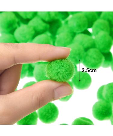 Shappy 500pcs 1 Inch Christmas Pom Pom Craft Balls for DIY Projects - Green Glitter Pompoms for Kids Holiday Decor - Buy Online on GoSupps.com
