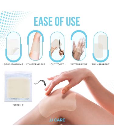 JJ CARE Hydrocolloid Dressing 6x6 Inch Pack of 5 - Thin Wound Dressing for Faster Healing of Bedsores, Blisters, and Acne - Buy Online on GoSupps.com