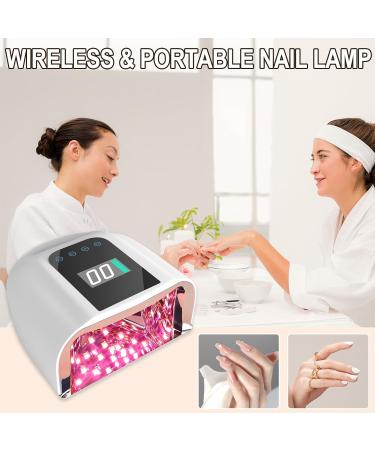 96W Rechargeable UV LED Nail Lamp Portable Cordless UV Light for Nails with LCD Display Auto Sensor (White) - Buy Online on GoSupps.com