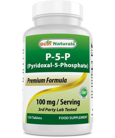 Best Naturals P5P Vitamin B6 (Pyridoxal 5 Phosphate) 100 mg/Serving - 120 Tablets - an Active Form of Vitamin B6. - Buy Online on GoSupps.com