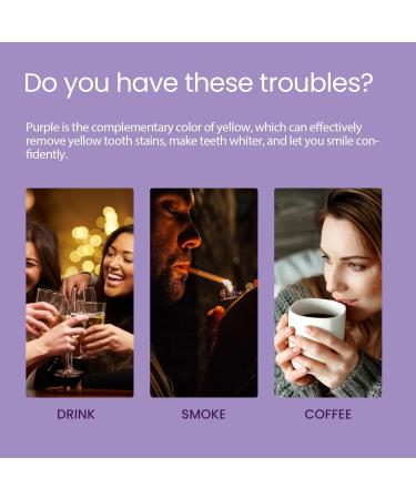 Purple Teeth Whitening Toothpaste 30ml - Bright White Teeth Stain Removal from Coffee & Smoking Violet Formula for Color Correction - Buy Online on GoSupps.com