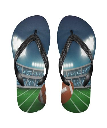 Mnsruu American Football Stadium Ball Green Gras Flip Flops Flip Sandals Home Home Hotel Spa Bedroom Travel L For Men Women