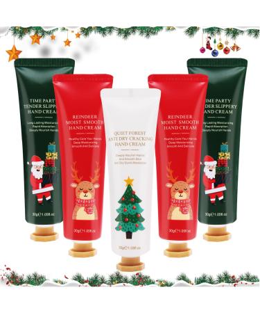 Hand Cream Set 5 Pieces Winter Hand Cream Christmas Moisturizing Hand Cream Prevent Dry and Chapped Skin for Christmas Gift Hand Care