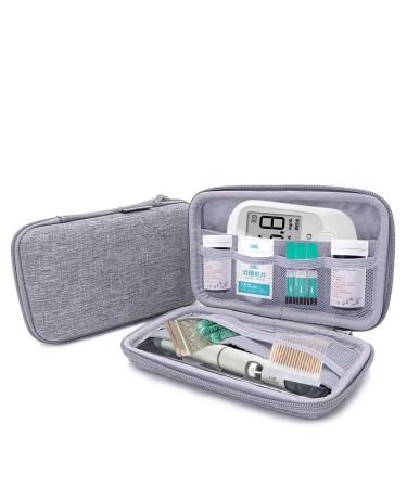 Diabetic Supplies Organizer Hard Case Home Travel Supply Storage Carrying Bag for Diabetes Testing Kit Glucose Meter Lancing Device Insulin Pen Needles Blood Sugar Test Strips Alcohol Swabs