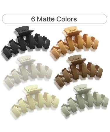 Large 4 Inch Non Slip Hair Jaw Clips - Strong Hold Claw Clips for Thin & Thick Hair - 6 Colors (6 Pieces) - Buy Online on GoSupps.com