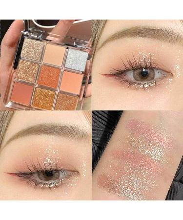 Kayswang 9 Colors Glitter Eyeshadow Palette - Matte High Pigment Cream Texture with Long Lasting Waterproof Formula - Autumn/Winter Natural Eye Shadow Palette (Orange) - Buy Online on GoSupps.com