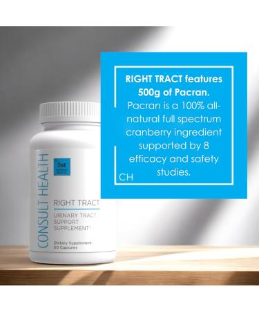 Consult Beaute Right Tract - PACran Natural Cranberry Fruit Supplement for UTI Avoidance and Relief Urinary Tract and Bladder Health - Clinically Studied Ingredients - D-Mannose Pills - 60 Count - Buy Online on GoSupps.com