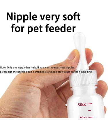 PUFEUOO 4Pcs 50ml Pet Feeding Bottle Kitten Puppy Feeding Bottles with Different Nipples for Newborn Animal Feeder - Buy Online on GoSupps.com