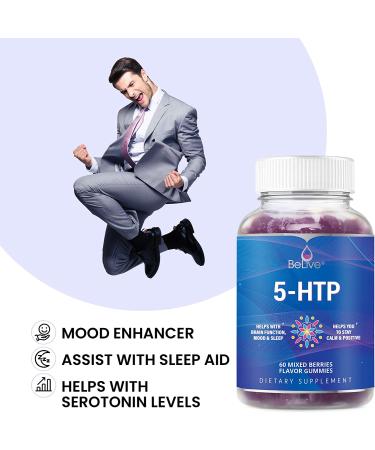 BeLive 5-HTP Gummies - Natural Stress Relief & Sleep Support - 60 Count - Buy Online on GoSupps.com