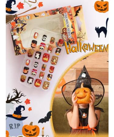 SEO Optimized Meta Title: "Halloween Press on False Nails for Kids - 96 pcs | Full Cover Fake Nails with Adhesive Tabs for Holiday Nail Art Decoration - Buy Online on GoSupps.com