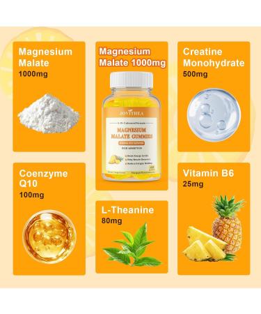 Magnesium Malate Gummies 1000mg High Absorption Magnesium Supplements for Adults & Kids with L-Theanine CoQ10 & Vitamin B6 Support Energy Production Muscle Function Non-GMO Vegan 60 Ct 60 Count (Pack of 1) - Buy Online on GoSupps.com