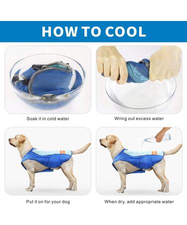 MOSUCOURL Dog Cooling Vest - Breathable Summer Coat for Dogs | Anti-Heat Evaporative Jacket for Outdoor Activities (Blue XS) - Buy Online on GoSupps.com