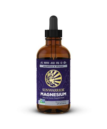 Sunwarrior Magnesium Natural Ionic Liquid Supplement Drink Additive Features Trace Minerals to Support Brain Heart & Muscle (4 FL Oz)
