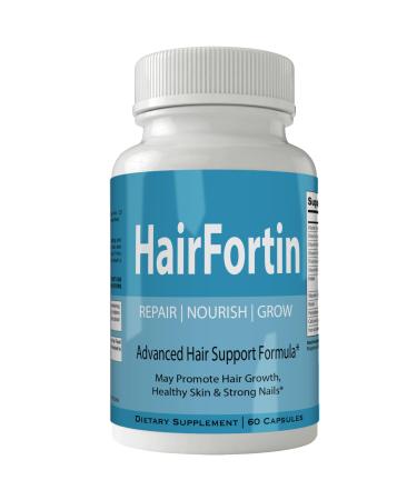 Hairfortin Advanced Hair Growth Vitamins and Minerals - Extra Strength Formula for Hair Skin and Nails with Biotin - Gluten Free 60 Capsules