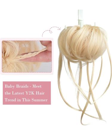 REECHO Super Long Tousled Updo Hair Bun Extension - Beige Blonde | Curly Wavy Hair Wrap Ponytail Scrunchie for Women Girls - Buy Online on GoSupps.com