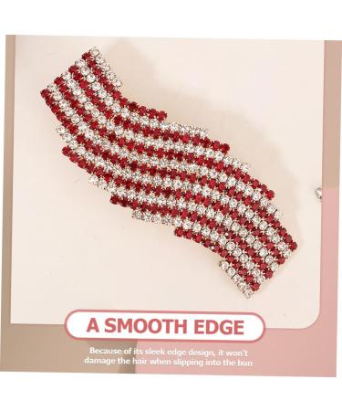 FRCOLOR rhinestone hairpin Red Bride hair clips Metal hair clips for women Rhinestone hair clips Hair barrettes for women hair claw clips for women Miss Accessories rhinestones dense - Buy Online on GoSupps.com