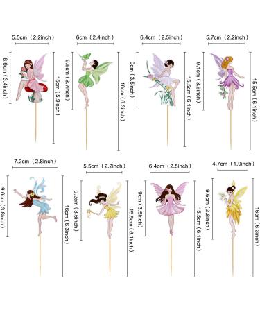 Cyodoos24 PCS Fairy Cupcake Toppers Flower Fairy Party Cupcake Toppers Fairies Party Cake Picks Garden Birthday Party Decorations for Elves Theme Baby Shower Supplies - Buy Online on GoSupps.com