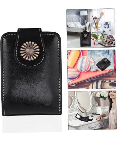 Small Lipstick Pouch - Leather Lipstick Organizer & Mini Cosmetic Bag with Mirror - Travel Size Makeup Case for Purse - Black 10x7x3cm - Buy Online on GoSupps.com