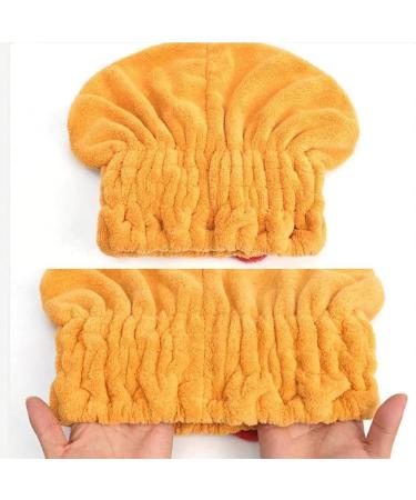 2024 Super Absorbent Microfiber Hair Towel Wrap for Women - Quick Drying Wet Hair Towel with Bow Knot (Yellow) | International Shipping Available - Buy Online on GoSupps.com