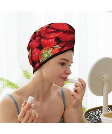 Hair Towel Wrap - Quick-Dry Towel Turban with Button - Strawberry Red Hair Drying Towel - Buy Online on GoSupps.com