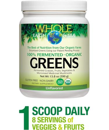 Organic Fermented Greens Vegan Supplement 13.8oz by Whole Earth & Sea - Unflavored - Buy Online on GoSupps.com